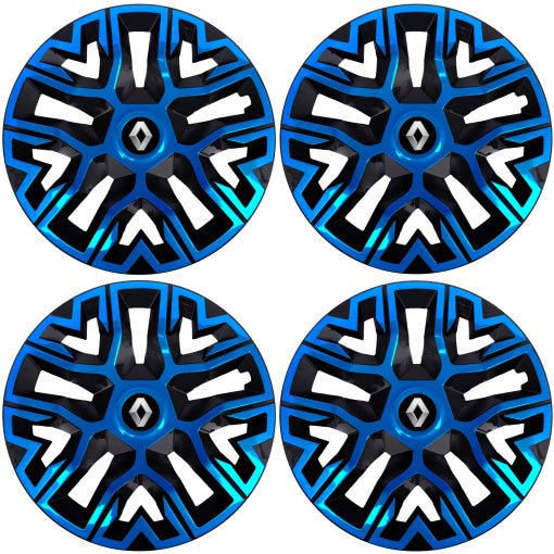 Set 4 Capace Roti 14 `` Best Albastru-Negru, Compatibile Cu Renault