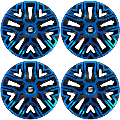 Set 4 Capace Roti 14 `` Best Albastru-Negru, Compatibile Cu Seat