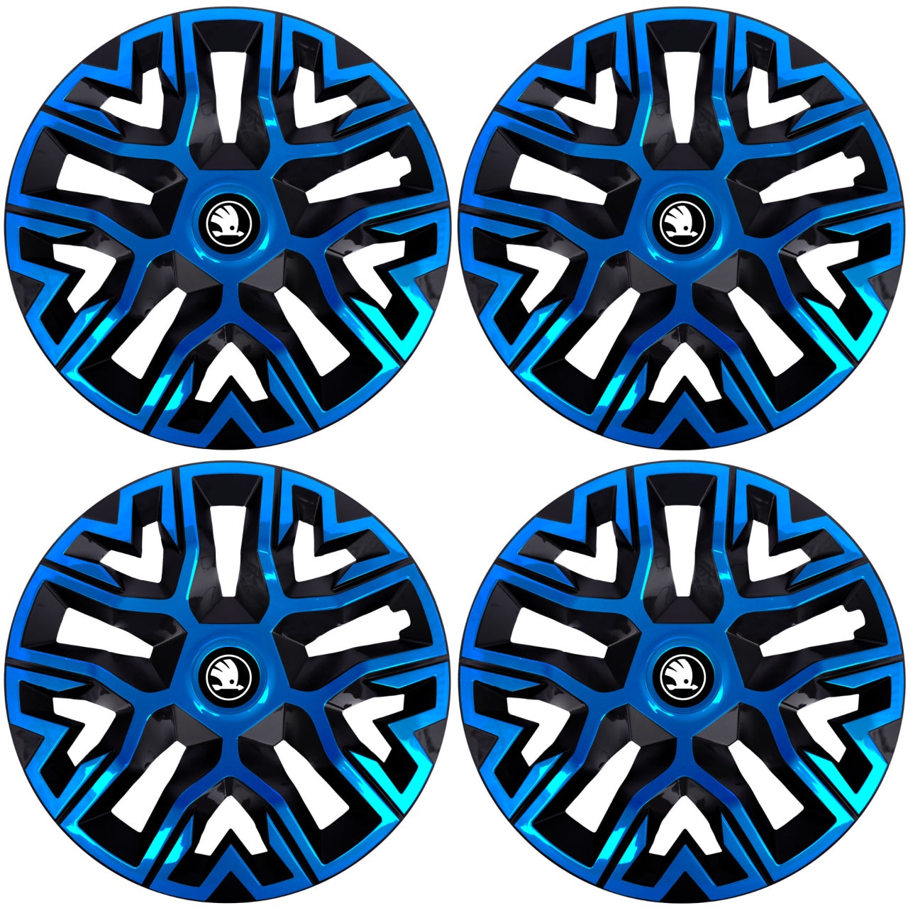 Set 4 Capace Roti 14 " Best Albastru-Negru, Compatibile Cu Skoda Nou