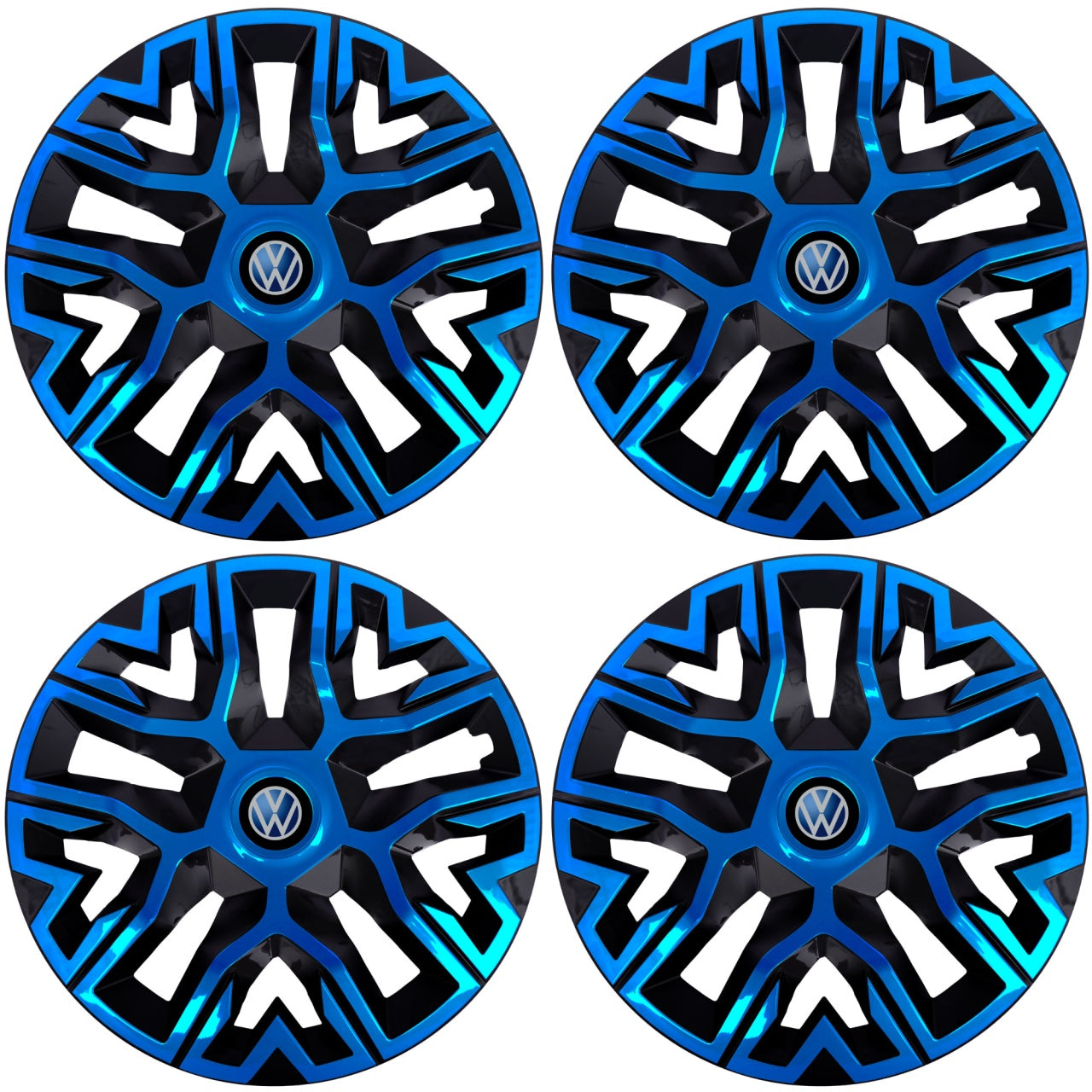 Set 4 Capace Roti 14 inchi (R14), Best Albastru-Negru, Compatibile Cu Volkswagen