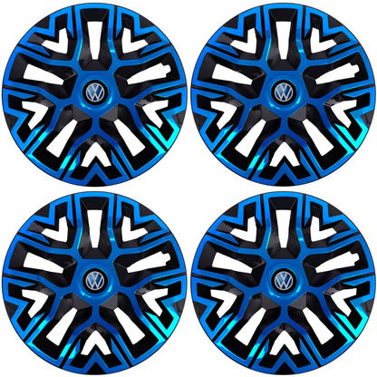 Set 4 Capace Roti 14 `` Best Albastru-Negru, Compatibile Cu Volkswagen