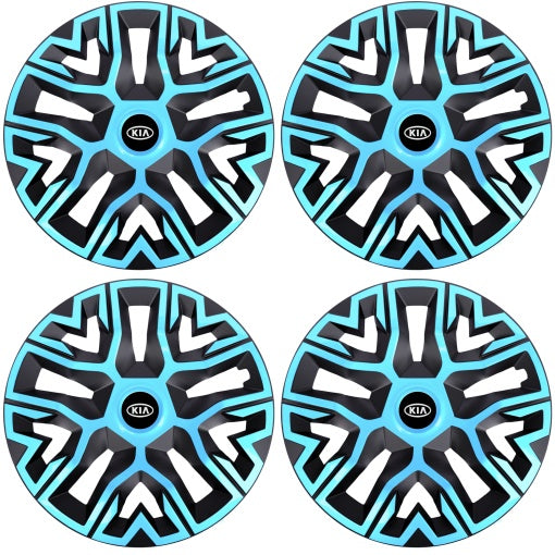 Set 4 Capace Roti 14 " Best Azur-Negru, Compatibile Cu Kia