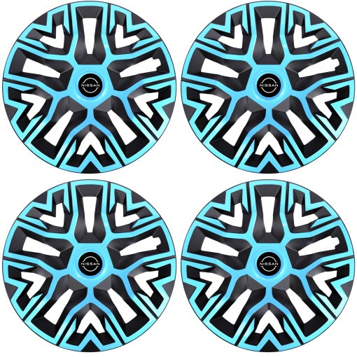Set 4 Capace Roti 14 " Best Azur-Negru, Compatibile Cu Nissan Nou