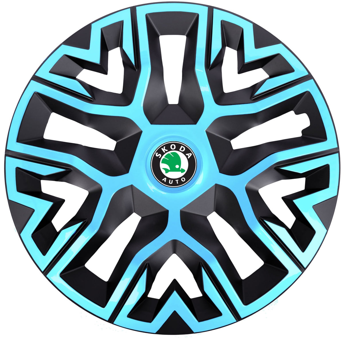 Set 4 Capace Roti 14 inchi (R14), Best Azur-Negru, Compatibile Cu Skoda