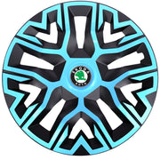 Set 4 Capace Roti 14 inchi (R14), Best Azur-Negru, Compatibile Cu Skoda