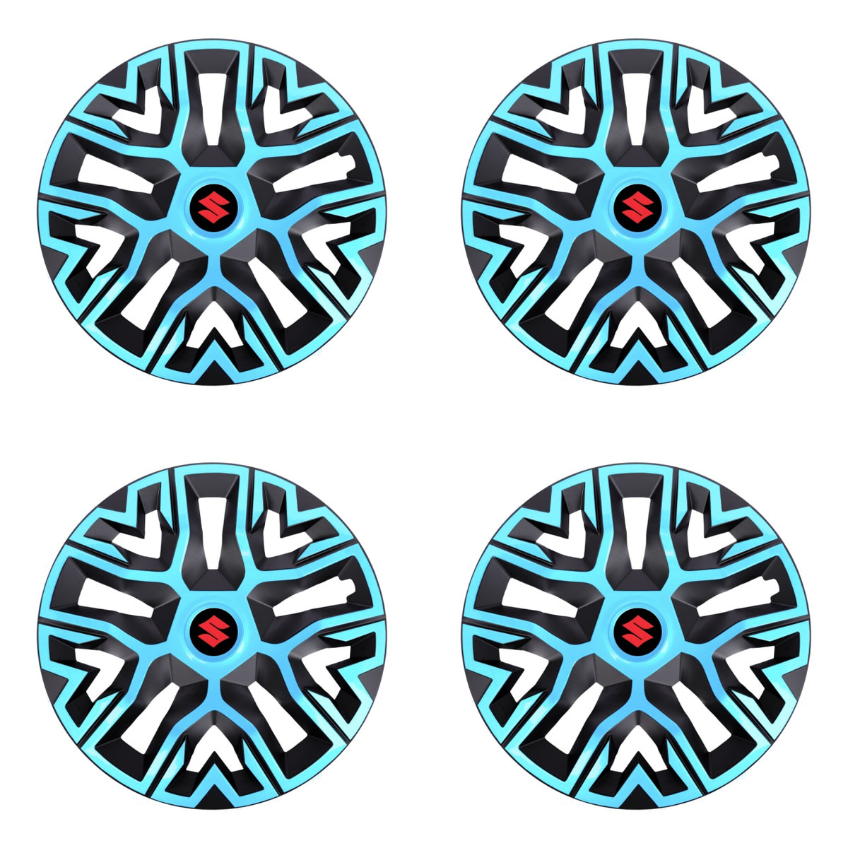 Set 4 Capace Roti 14 " Best Azur-Negru, Compatibile Cu Suzuki