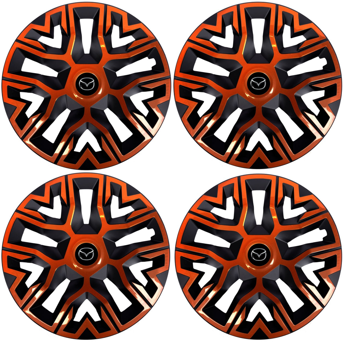 Set 4 Capace Roti 14 " Best Cupru-Negru, Compatibile Cu Mazda