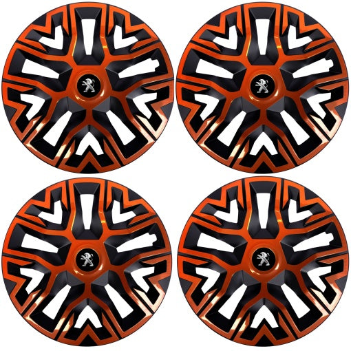 Set 4 Capace Roti 14 " Best Cupru-Negru, Compatibile Cu Peugeot