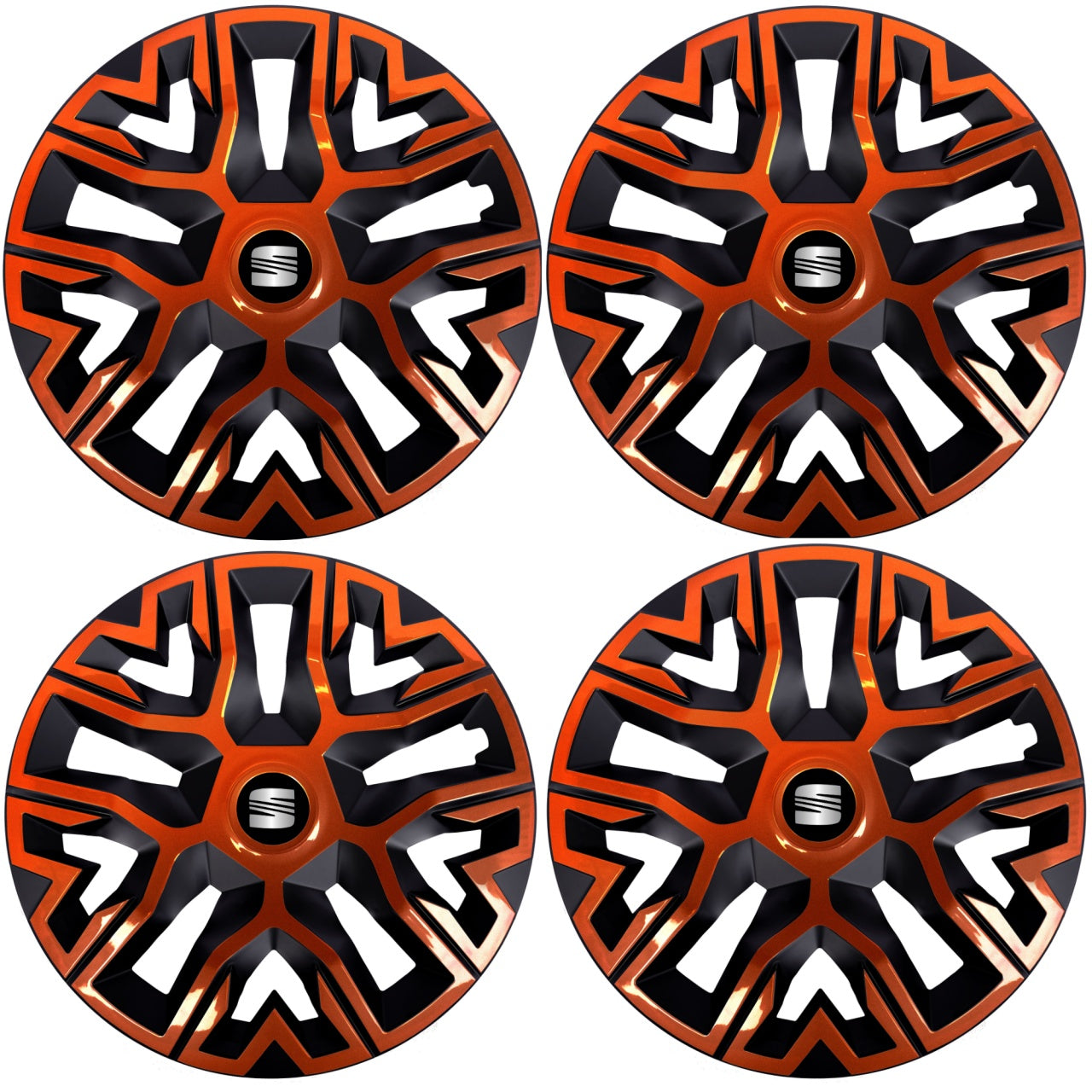 Set 4 Capace Roti 14 inchi (R14), Best Cupru-Negru, Compatibile Cu Seat