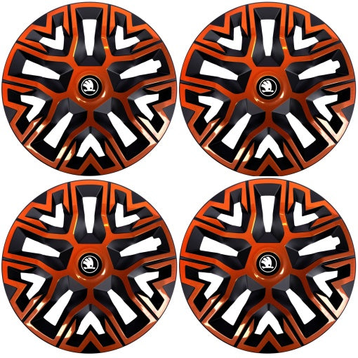 Set 4 Capace Roti 14 inchi (R14),hi Best Cupru-Negru, Compatibile Cu Skoda Nou
