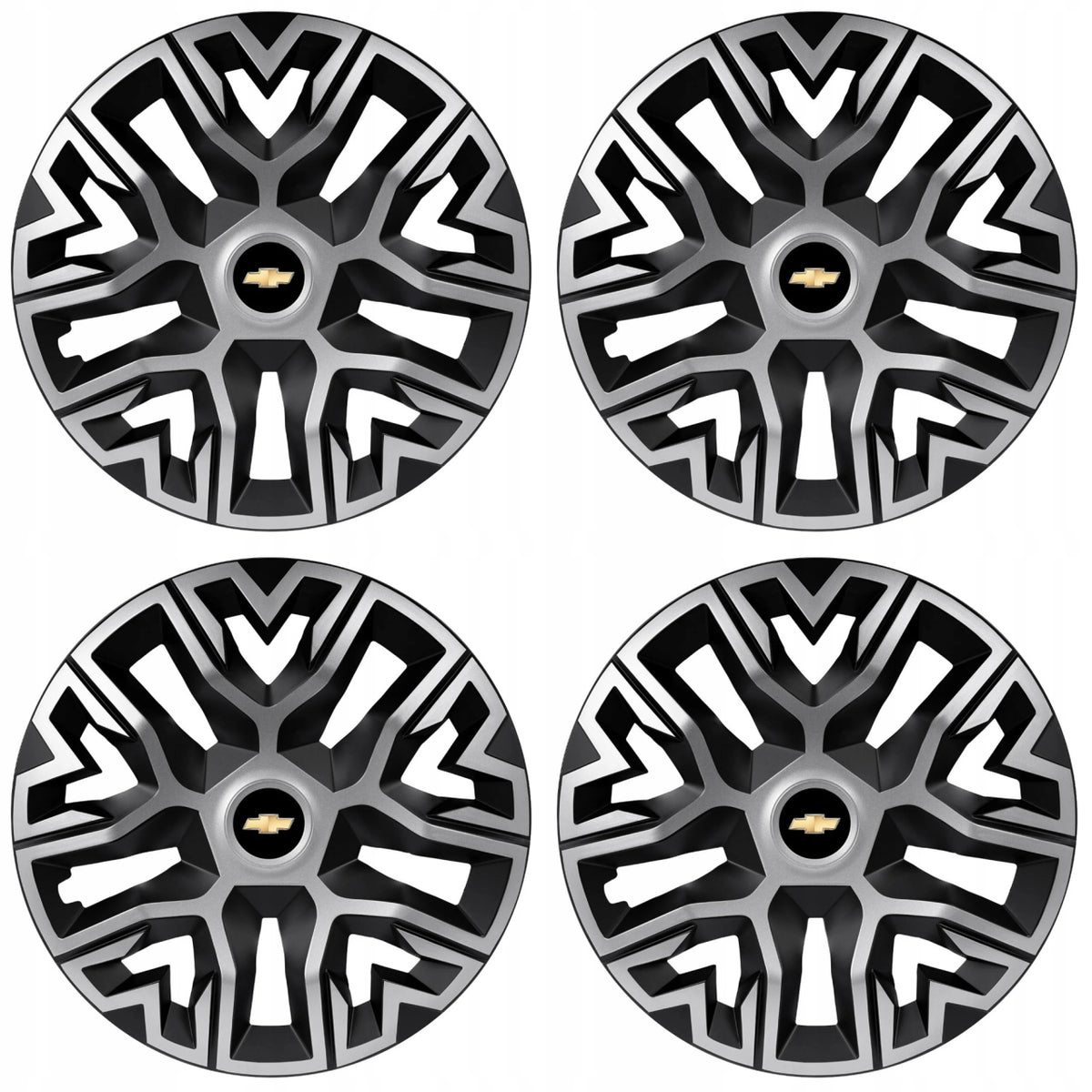 Set 4 Capace Roti 14 " Best Gri-Negru, Compatibile Cu Chevrolet