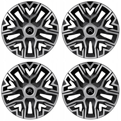 Set 4 Capace Roti 14 " Best Gri-Negru, Compatibile Cu Citroen