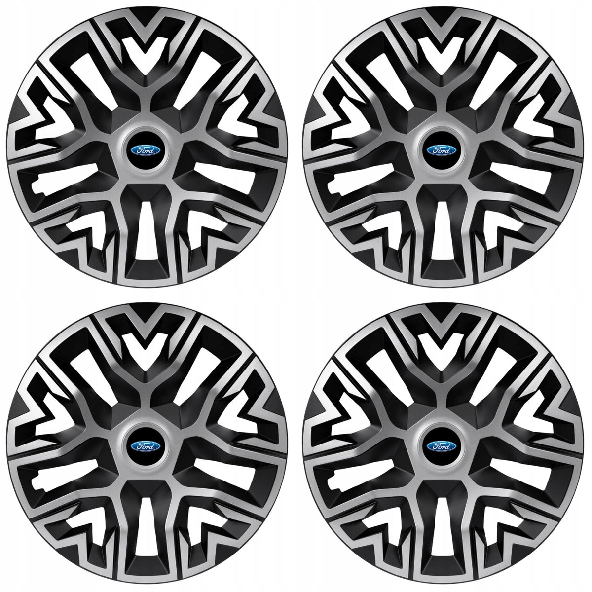 Set 4 Capace Roti 14 " Best Gri-Negru, Compatibile Cu Ford