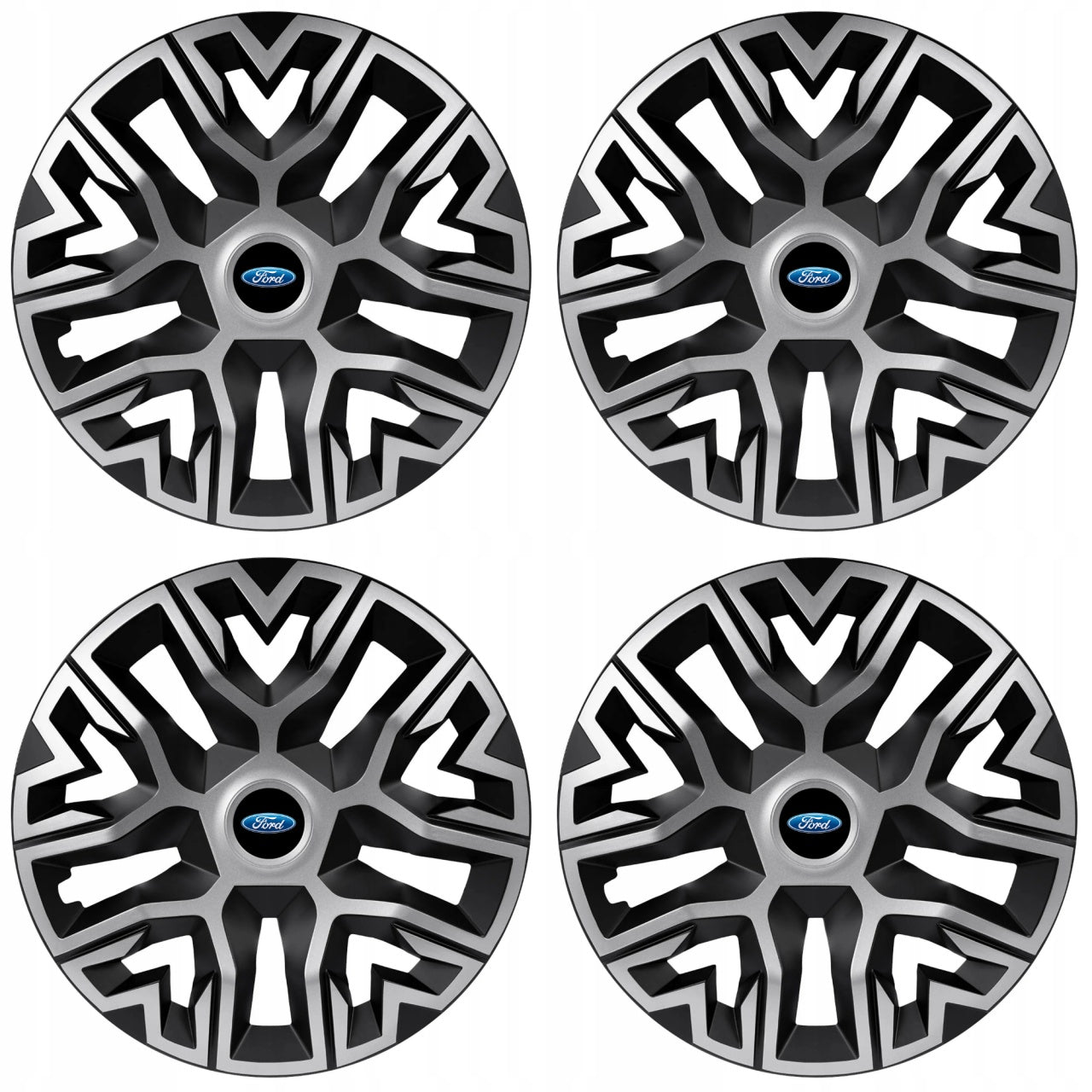 Set 4 Capace Roti 14 " Best Gri-Negru, Compatibile Cu Ford