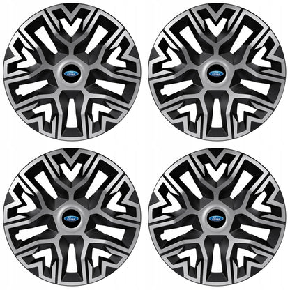 Set 4 Capace Roti 14 " Best Gri-Negru, Compatibile Cu Ford