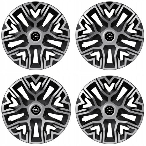 Set 4 Capace Roti 14 `` Best Gri-Negru, Compatibile Cu Opel