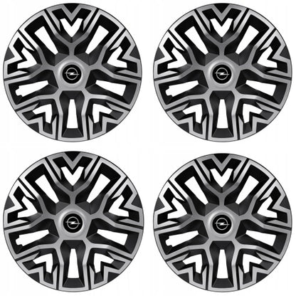 Set 4 Capace Roti 14 `` Best Gri-Negru, Compatibile Cu Opel