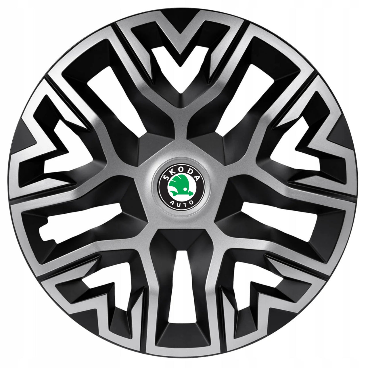 Set 4 Capace Roti 14 " Best Gri-Negru, Compatibile Cu Skoda