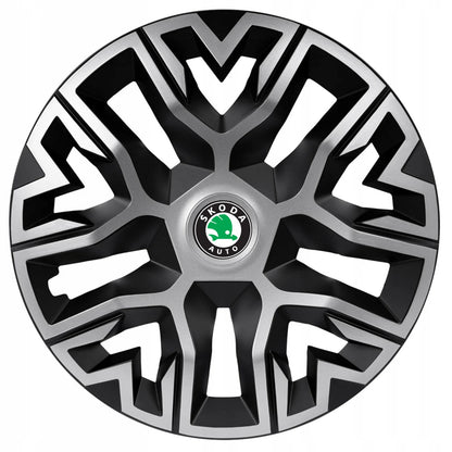 Set 4 Capace Roti 14 " Best Gri-Negru, Compatibile Cu Skoda