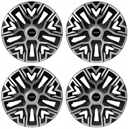 Set 4 Capace Roti 14 " Best Gri-Negru, Compatibile Cu Smart
