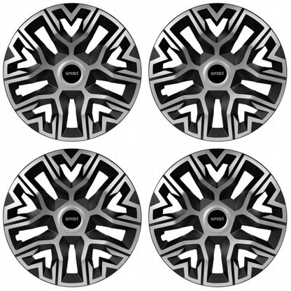 Set 4 Capace Roti 14 " Best Gri-Negru, Compatibile Cu Smart