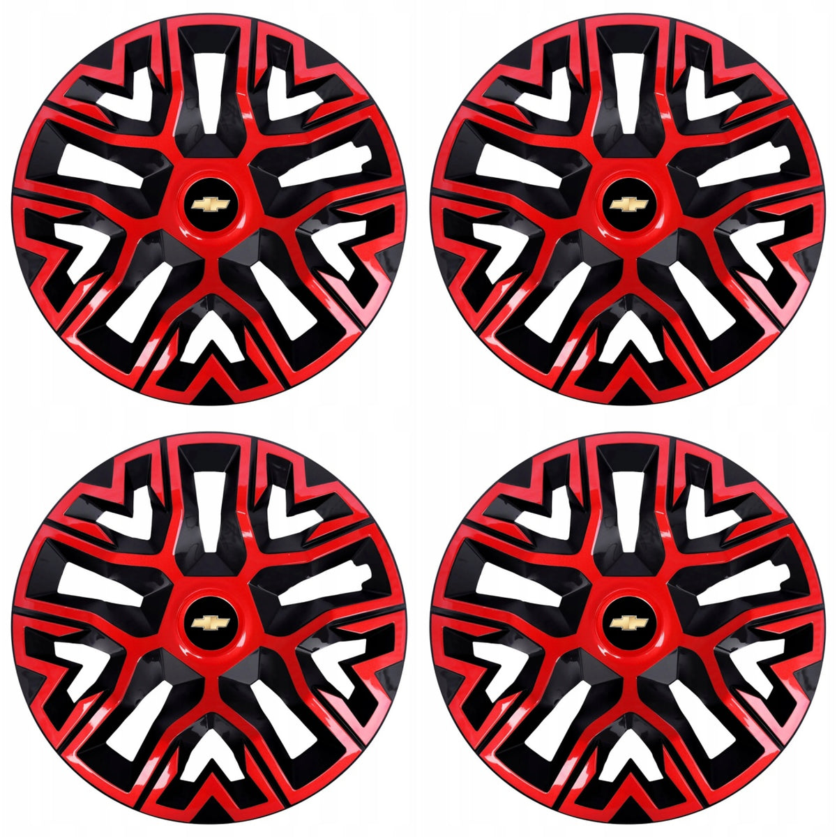 Set 4 Capace Roti 14 `` Best Rosu-Negru, Compatibile Cu Chevrolet