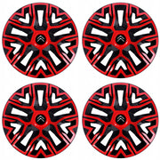 Set 4 Capace Roti 14 `` Best Rosu-Negru, Compatibile Cu Citroen