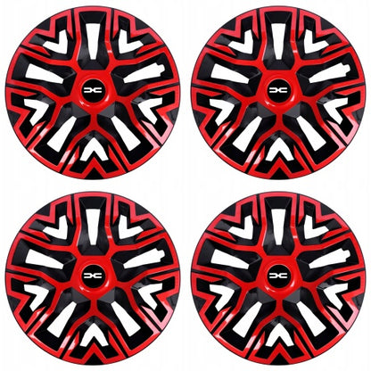 Set 4 Capace Roti 14 " Best Rosu-Negru, Compatibile Cu Dacia Nou