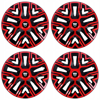 Set 4 Capace Roti 14 `` Best Rosu-Negru, Compatibile Cu Dacia