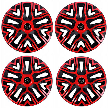 Set 4 Capace Roti 14 `` Best Rosu-Negru, Compatibile Cu Mazda