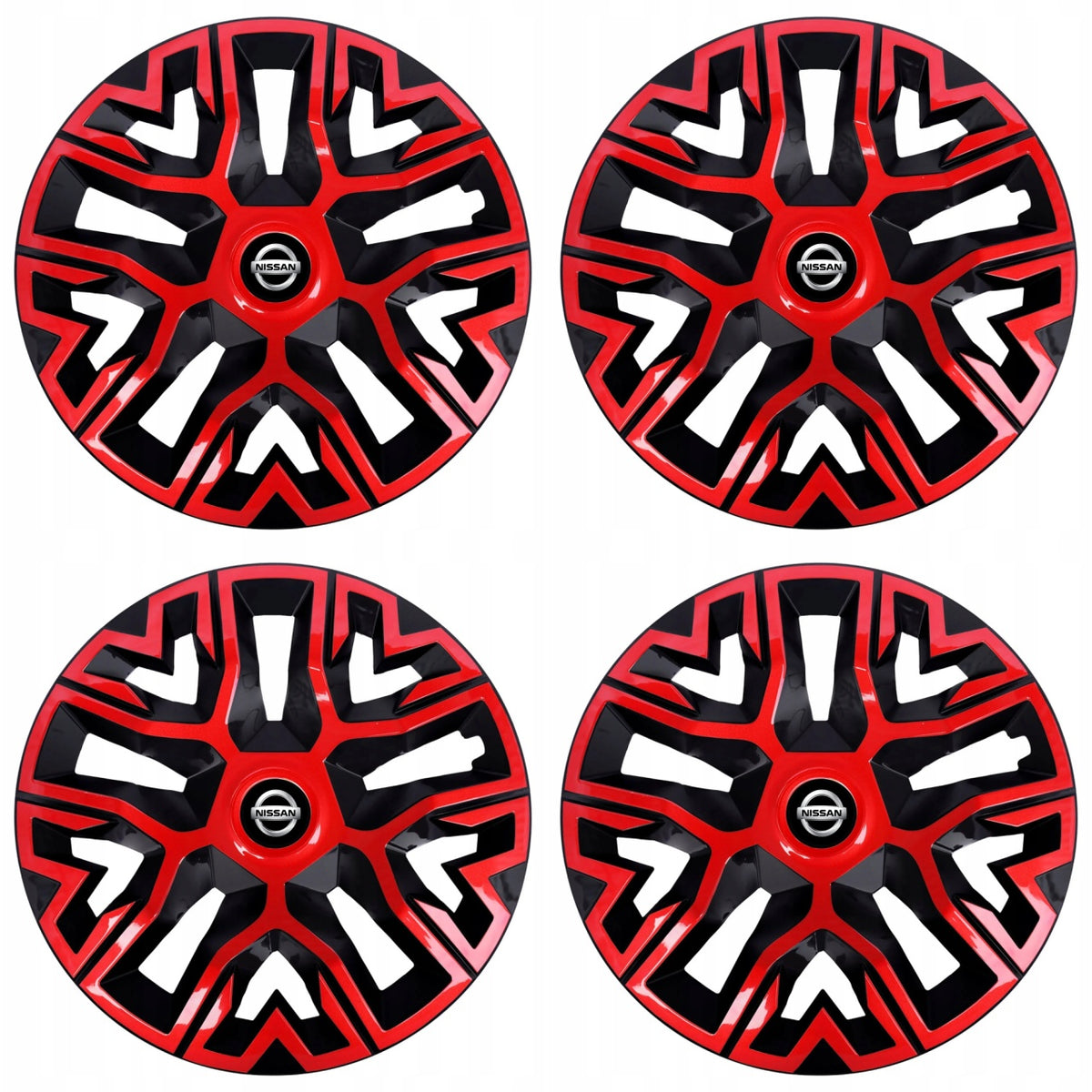 Set 4 Capace Roti 14 `` Best Rosu-Negru, Compatibile Cu Nissan