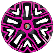 Set 4 Capace Roti 14 inchi (R14), Best Roz-Negru, Compatibile Cu Alfa Romeo