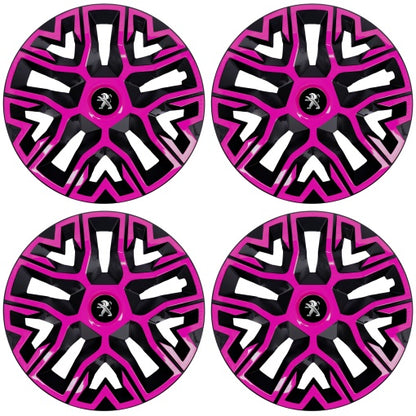 Set 4 Capace Roti 14 `` Best Roz-Negru, Compatibile Cu Peugeot