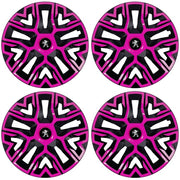 Set 4 Capace Roti 14 `` Best Roz-Negru, Compatibile Cu Peugeot