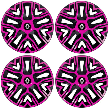Set 4 Capace Roti 14 inchi (R14) Best Roz-Negru, Compatibile Cu Renault