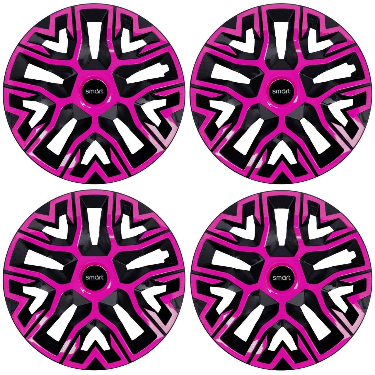 Set 4 Capace Roti 14 " Best Roz-Negru, Compatibile Cu Smart