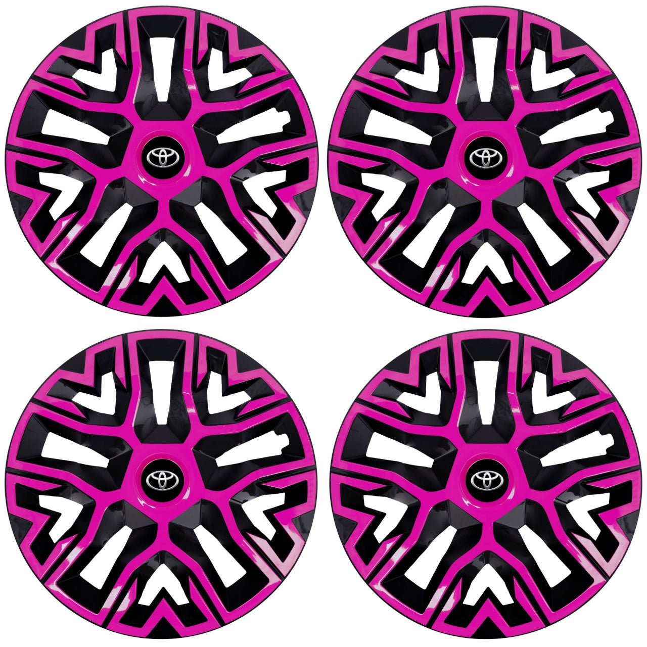 Set 4 Capace Roti 14 " Best Roz-Negru, Compatibile Cu Toyota