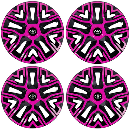 Set 4 Capace Roti 14 " Best Roz-Negru, Compatibile Cu Toyota