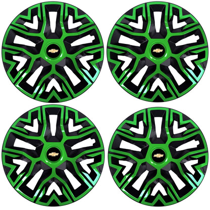 Set 4 Capace Roti 14 " Best Verde-Negru, Compatibile Cu Chevrolet