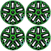 Set 4 Capace Roti 14 `` Best Verde-Negru, Compatibile Cu Citroen