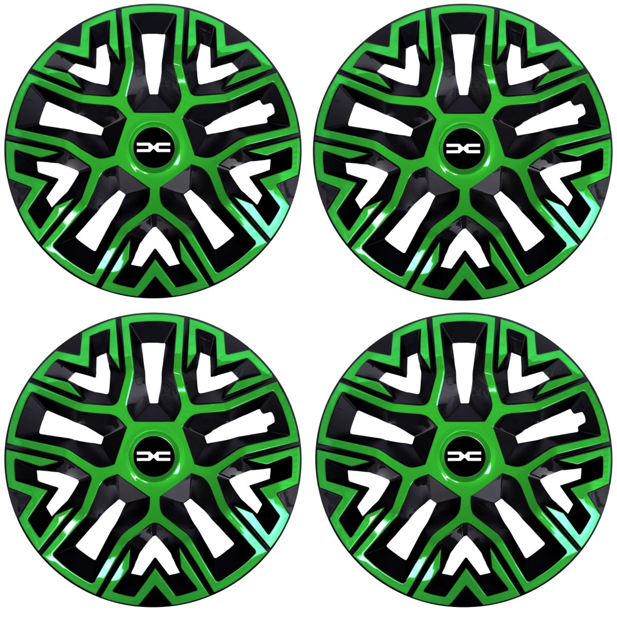 Set 4 Capace Roti 14 " Best Verde-Negru, Compatibile Cu Dacia Nou