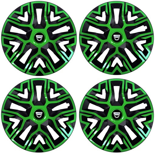 Set 4 Capace Roti 14 inchi (R14), Best Verde-Negru, Compatibile Cu Dacia