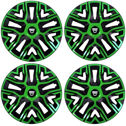 Set 4 Capace Roti 14 `` Best Verde-Negru, Compatibile Cu Dacia