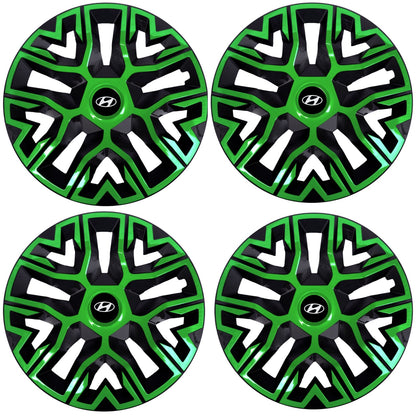 Set 4 Capace Roti 14 `` Best Verde-Negru, Compatibile Cu Hyundai