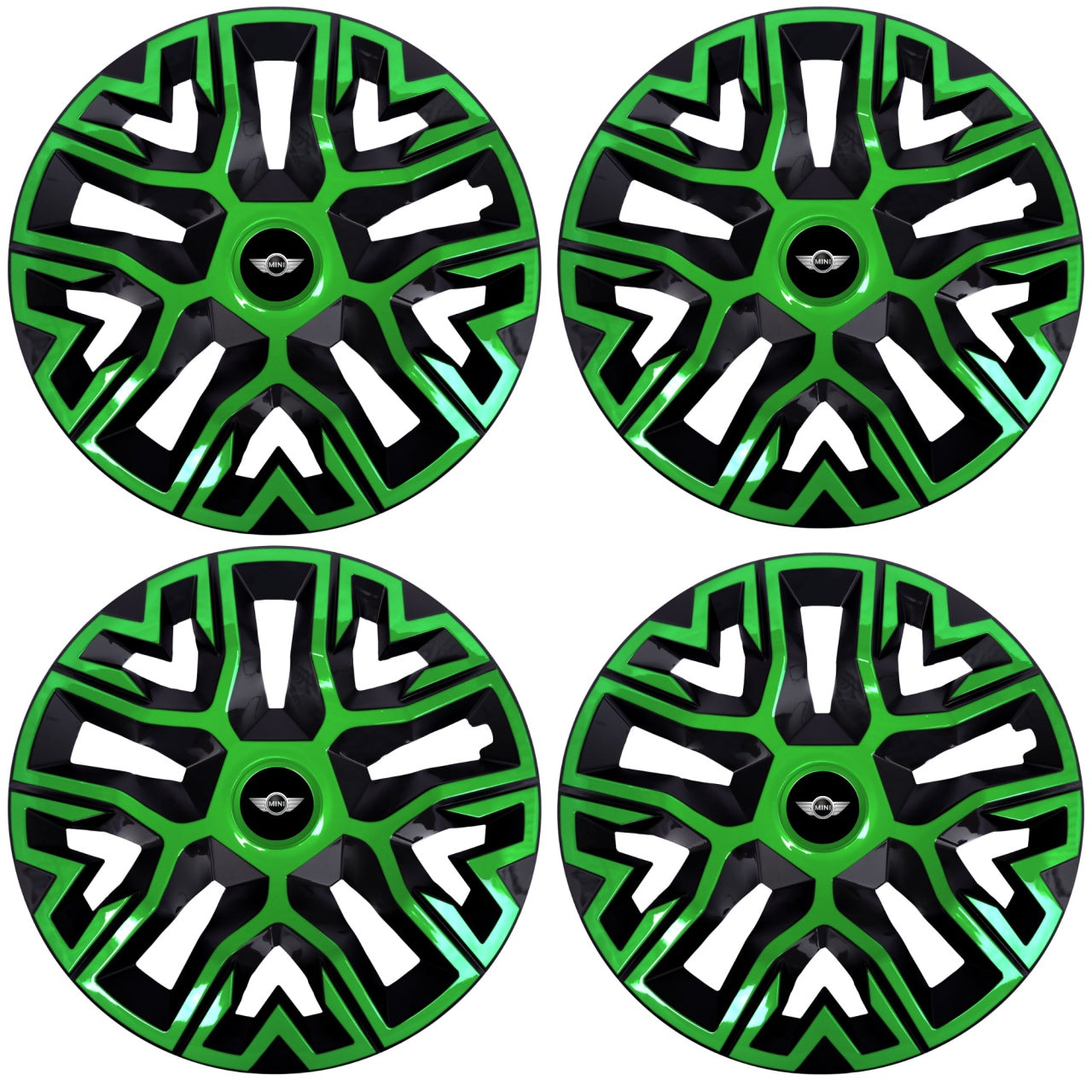Set 4 Capace Roti 14 inchi (R14), Best Verde-Negru, Compatibile Cu Mini
