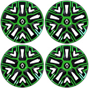 Set 4 Capace Roti 14 `` Best Verde-Negru, Compatibile Cu Renault
