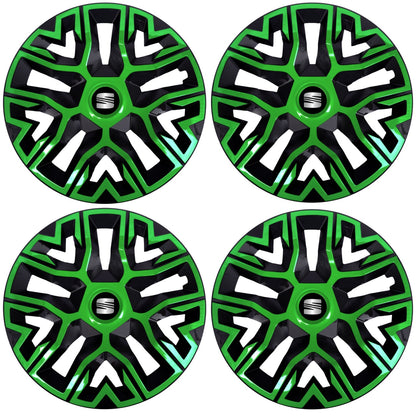 Set 4 Capace Roti 14 `` Best Verde-Negru, Compatibile Cu Seat