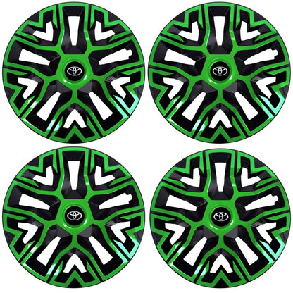 Set 4 Capace Roti 14 `` Best Verde-Negru, Compatibile Cu Toyota