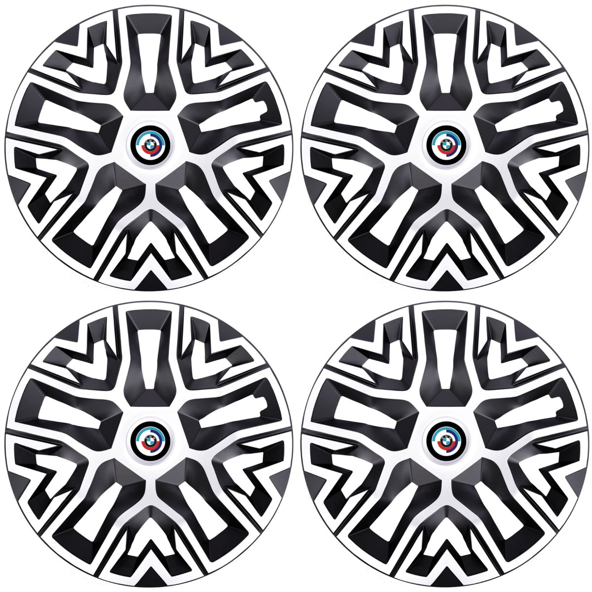 Set 4 Capace Roti 15 " Best Alb-Negru, Compatibile Cu BMW Nou