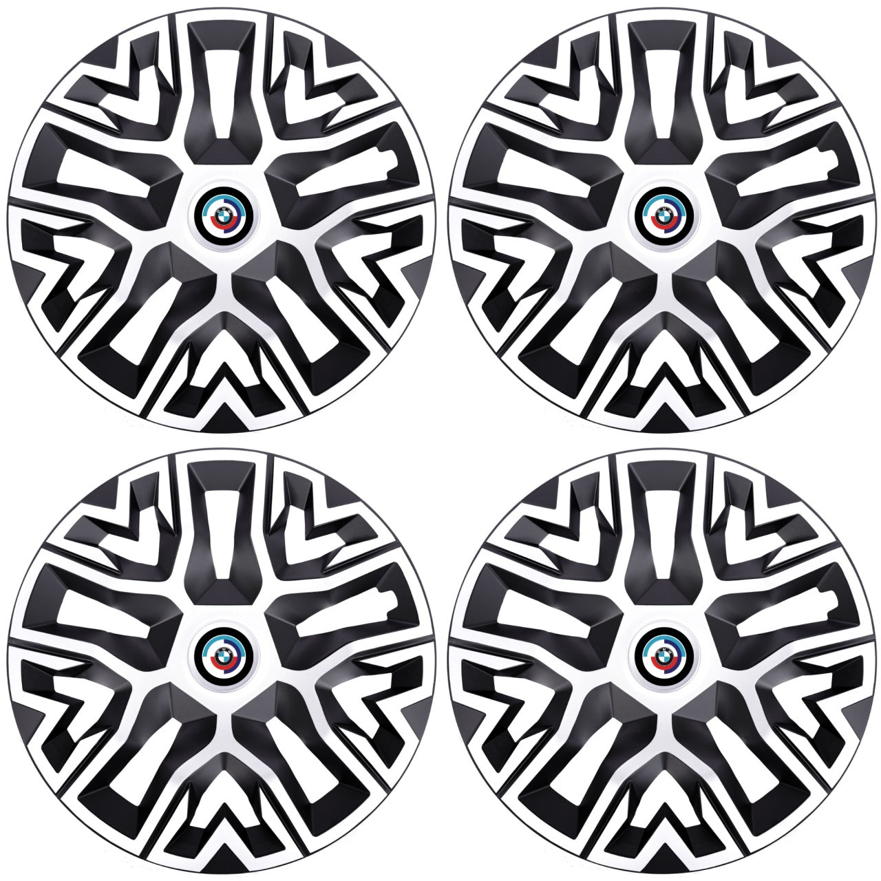 Set 4 Capace Roti 15 " Best Alb-Negru, Compatibile Cu BMW Nou